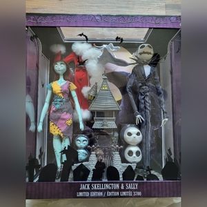 Jack And Sally Nightmare Before Christmas LE of 3700 Collectible Dolls New #3007